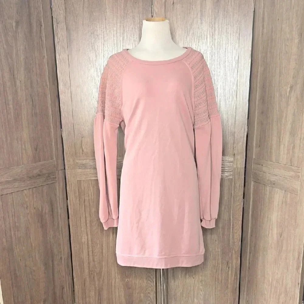 Elegant Pink Long-Sleeve Dress tunic